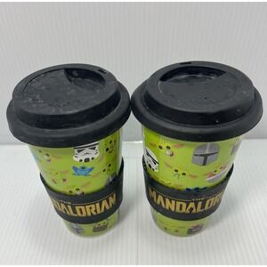 Limited Edition STAR WARS The Mandalorian Ceramic Travel Mugs Baby Yoda Set Of 2